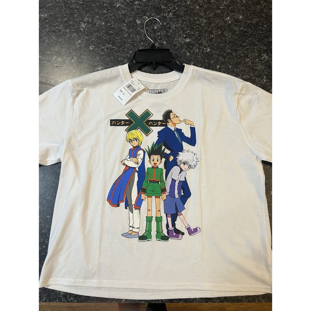 Hunter x hunter Graphic Tee Shirt XL White Men's Crew Neck Short Sleeve Anime